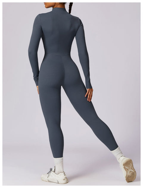 CurvyPower | UK Jumpsuit Front Zippered Full Shaping Fitness Jumpsuit