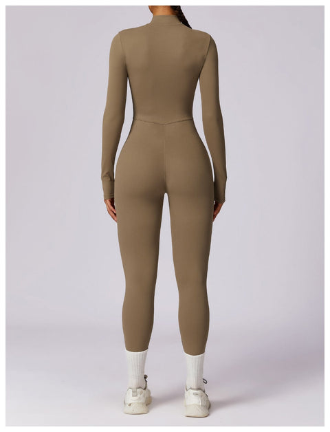 CurvyPower | UK Jumpsuit Front Zippered Full Shaping Fitness Jumpsuit