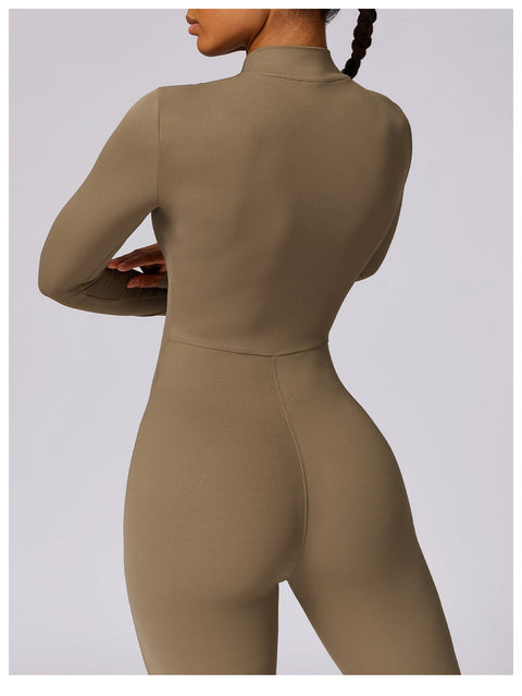 CurvyPower | UK Jumpsuit Front Zippered Full Shaping Fitness Jumpsuit