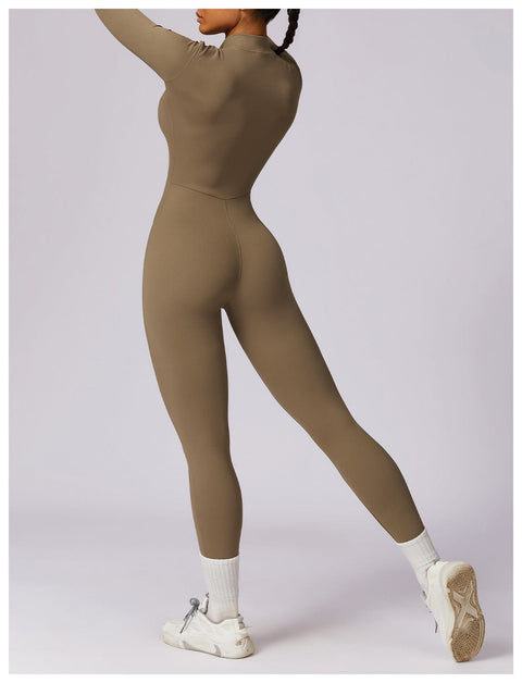 CurvyPower | UK Jumpsuit Front Zippered Full Shaping Fitness Jumpsuit