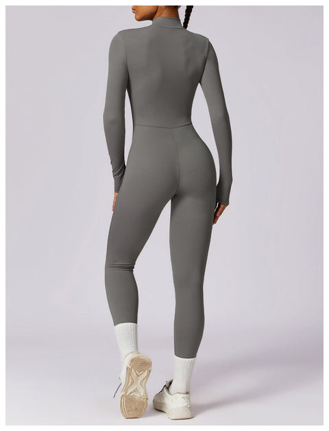 CurvyPower | UK Jumpsuit Front Zippered Full Shaping Fitness Jumpsuit