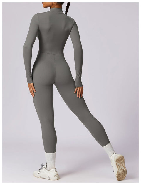 CurvyPower | UK Jumpsuit Front Zippered Full Shaping Fitness Jumpsuit