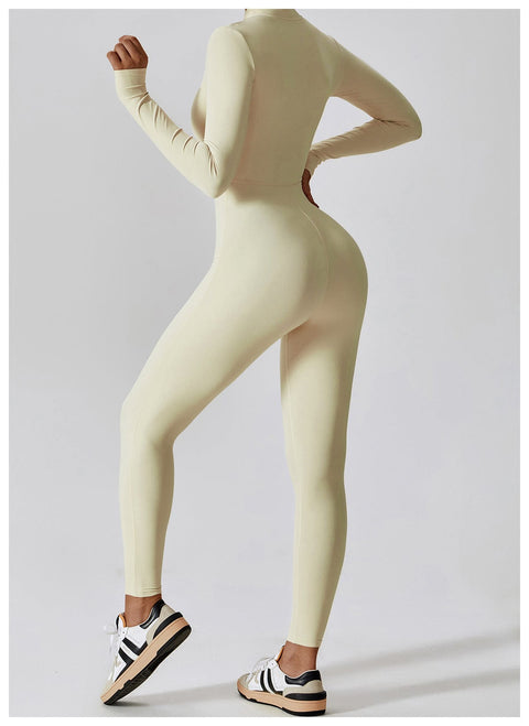 CurvyPower | UK Jumpsuit Front Zippered Full Shaping Fitness Jumpsuit