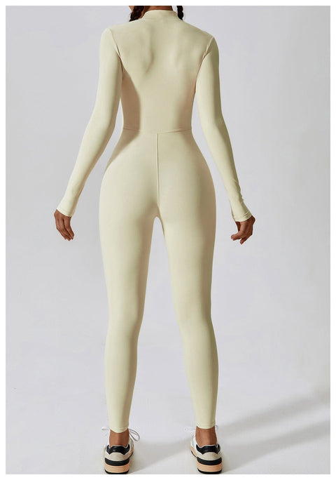 CurvyPower | UK Jumpsuit Front Zippered Full Shaping Fitness Jumpsuit