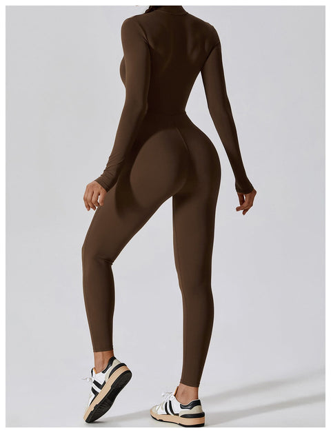 CurvyPower | UK Jumpsuit Front Zippered Full Shaping Fitness Jumpsuit