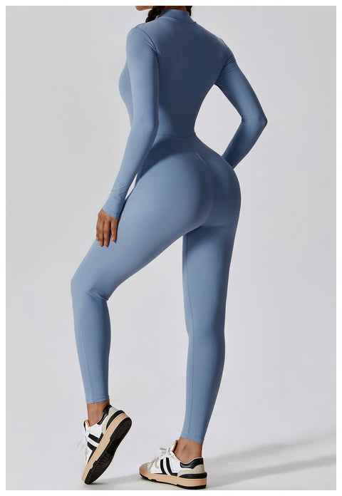 CurvyPower | UK Jumpsuit Front Zippered Full Shaping Fitness Jumpsuit