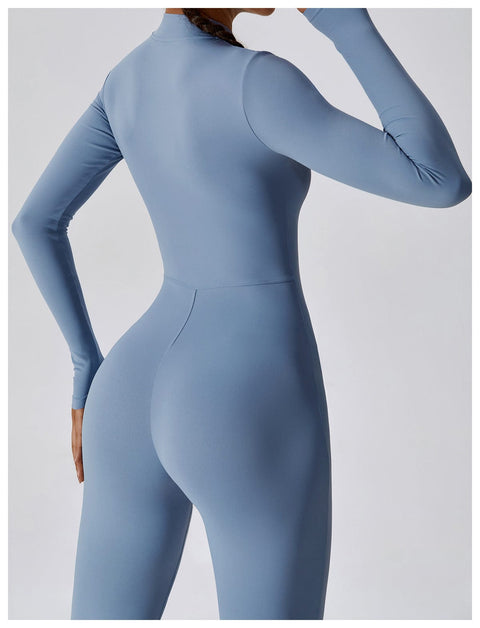 CurvyPower | UK Jumpsuit Front Zippered Full Shaping Fitness Jumpsuit