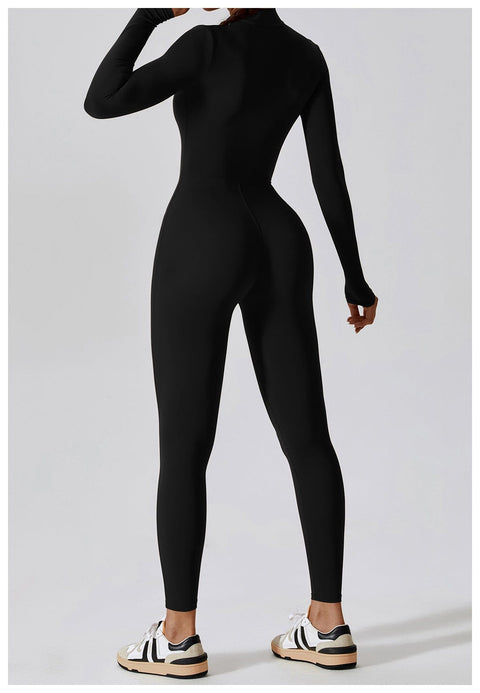 CurvyPower | UK Jumpsuit Front Zippered Full Shaping Fitness Jumpsuit