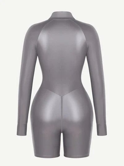 CurvyPower | UK Jumpsuit Long Sleeve Shaping Sauna Suit with Front Zipper