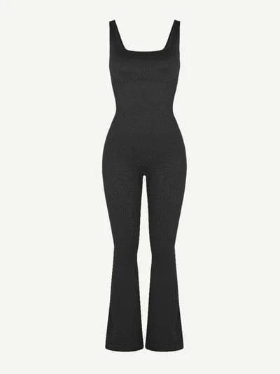 CurvyPower | UK Jumpsuit Low Back Tummy Control Flared Jumpsuit