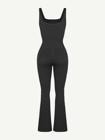 CurvyPower | UK Jumpsuit Low Back Tummy Control Flared Jumpsuit