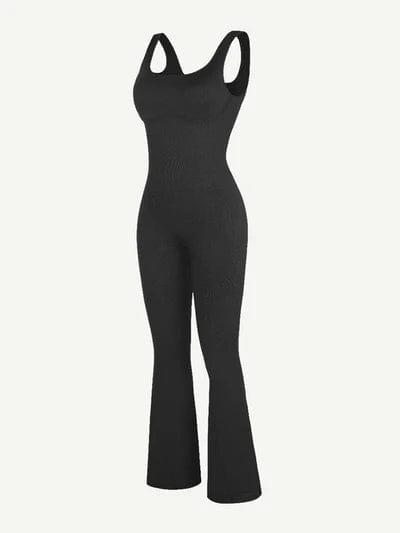 CurvyPower | UK Jumpsuit Low Back Tummy Control Flared Jumpsuit
