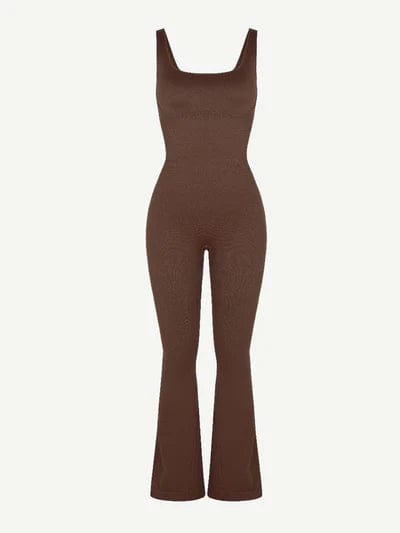 CurvyPower | UK Jumpsuit Low Back Tummy Control Flared Jumpsuit