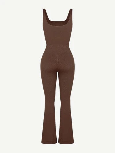 CurvyPower | UK Jumpsuit Low Back Tummy Control Flared Jumpsuit