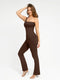 CurvyPower | UK Jumpsuit Seamless Shaping Jumpsuit with Slanted Shoulder and Flared Legs