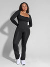 CurvyPower | UK Jumpsuit Seamless Square Neck Shapewear Flared Jumpsuit