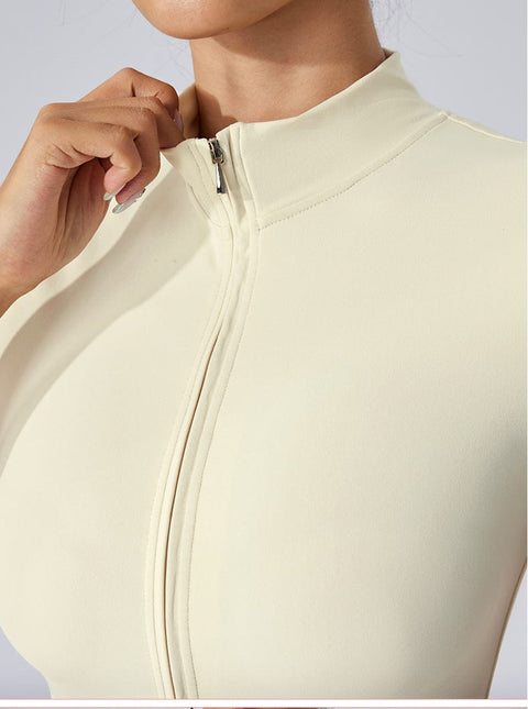 CurvyPower | UK Jumpsuit Women's Short Sleeved Yoga Shaping Jumpsuit with Front Zipper