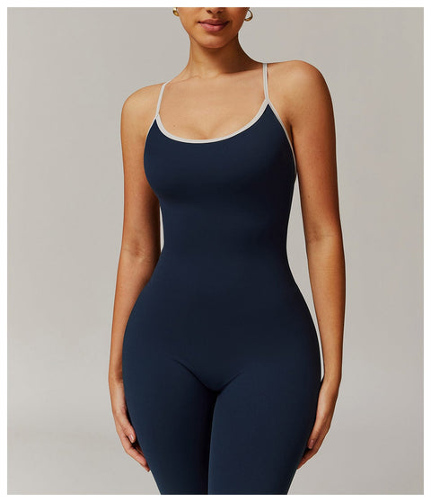 CurvyPower | UK Jumpsuit Women Tummy Control Flared Cross-Back Shaping Jumpsuit