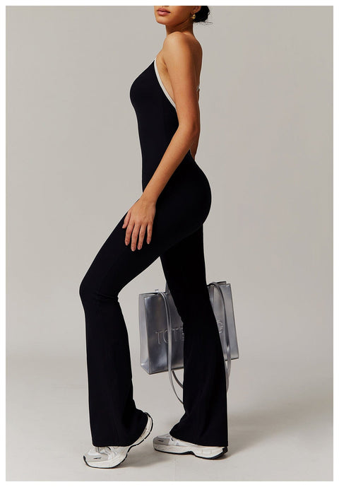 CurvyPower | UK Jumpsuit Women Tummy Control Flared Cross-Back Shaping Jumpsuit