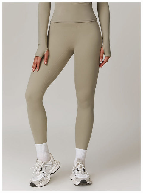CurvyPower | UK Legging Camel Brown / S High-Waisted Hip Lifting Quick-Dry Shaper Gym Leggings