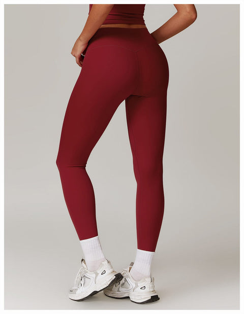 CurvyPower | UK Legging Cherry Red / S High-Waisted Hip Lifting Quick-Dry Shaper Gym Leggings