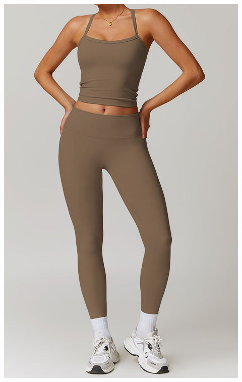CurvyPower | UK Legging Mocha Brown / S High-Waisted Hip Lifting Quick-Dry Shaper Gym Leggings