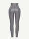 CurvyPower | UK Legging Silver Shapewear Mid-Waist Sauna Yoga Sports Legging Pants