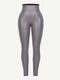 CurvyPower | UK Legging Silver Shapewear Mid-Waist Sauna Yoga Sports Legging Pants