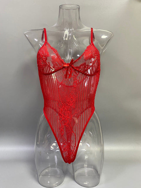 CurvyPower | Be You ! Lingerie Lace Shapewear Bodysuit With Built-In Bra