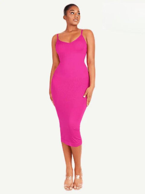 CurvyPower | UK Maxi Dress Pink / XS/S Shaper Maxi Dress with Spaghetti Strap