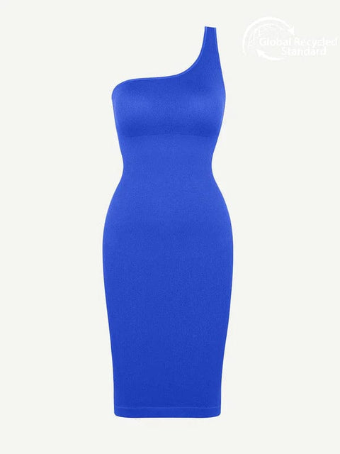 CurvyPower | UK Midi Dress Midi Dress One-Shoulder and Waist Cinching Shapewear