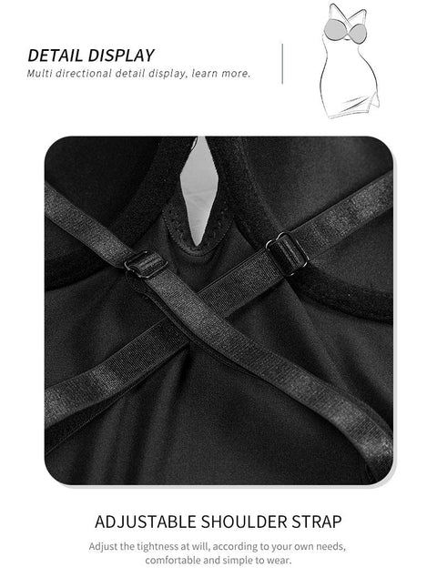 CurvyPower | UK Midi Dress Slimming Side Slit Shaper Midi Dress with Built-In Bra