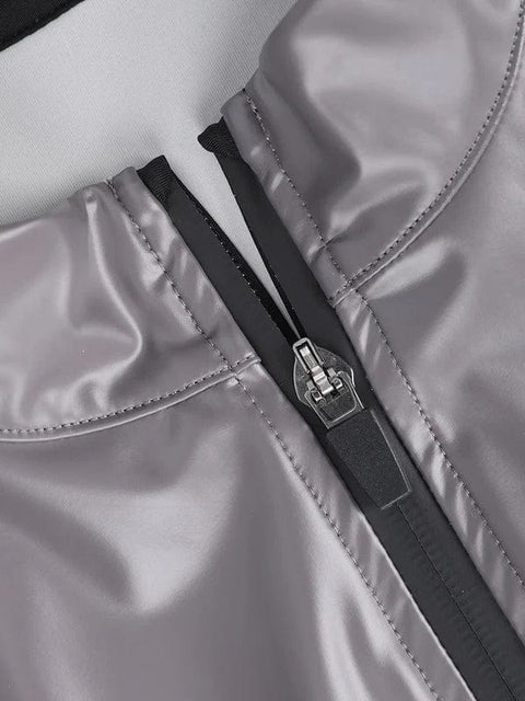 CurvyPower | UK Sauna Suit Long Sleeve Silver Film Sauna Shaper Top