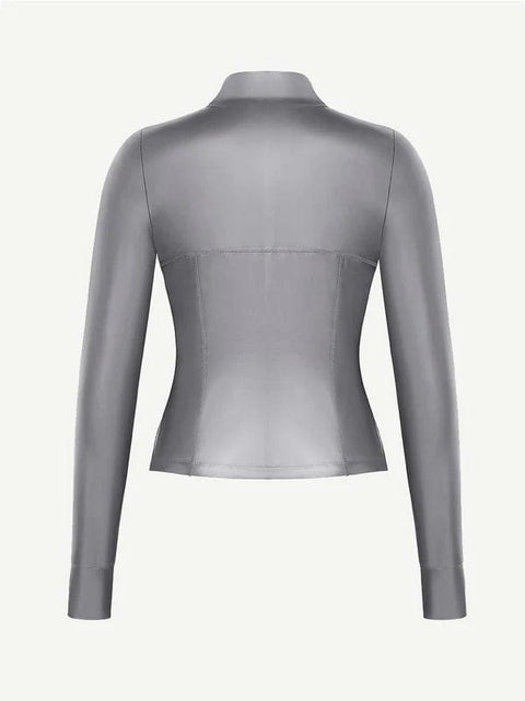 CurvyPower | UK Sauna Suit Long Sleeve Silver Film Sauna Shaper Top