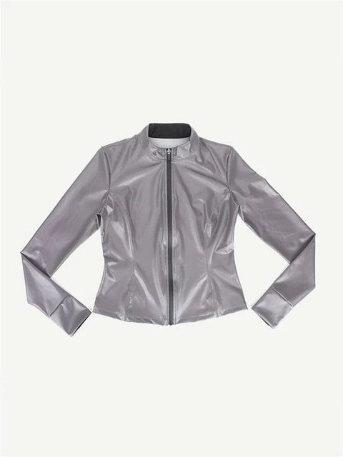 CurvyPower | UK Sauna Suit Long Sleeve Silver Film Sauna Shaper Top