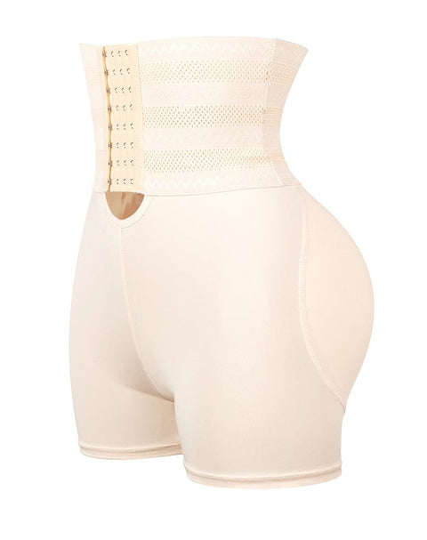 CurvyPower | UK shaper shorts Beige / S Tummy Control Open Gusset Shaping Shorts with Hook and Eye Closure