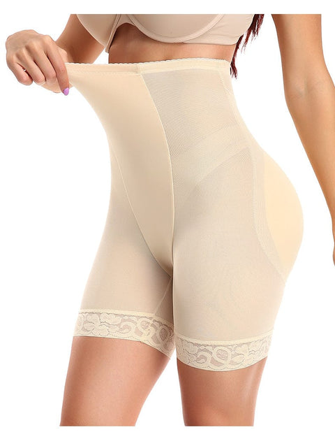CurvyPower | UK shaper shorts Beige / S Waist-Slimming Lace Shaper Shorts with Removable Hip Pads