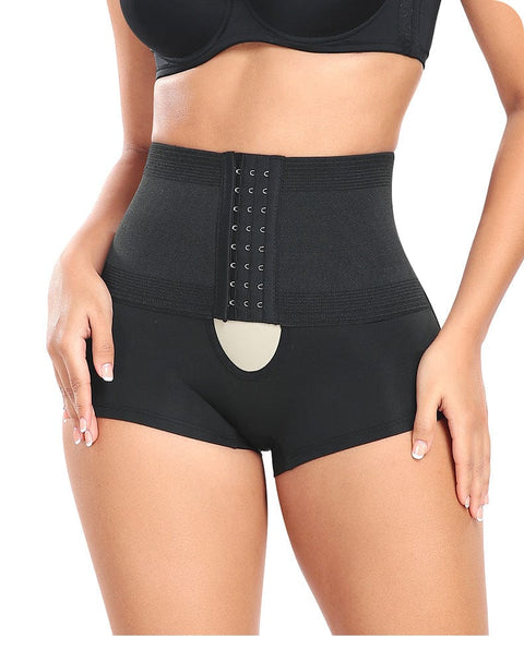 CurvyPower | UK shaper shorts Black / S High Waist Trainer Shaping Shorts with Front Hook and Eye Closure