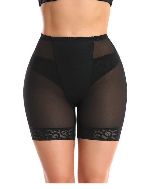 CurvyPower | UK shaper shorts Black / S Lace Bum Lifter High Waist Trainer Shaper Shorts with Hip Pads