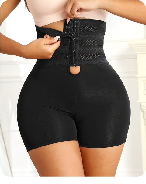 CurvyPower | UK shaper shorts Black / S Tummy Control Open Gusset Shaping Shorts with Hook and Eye Closure