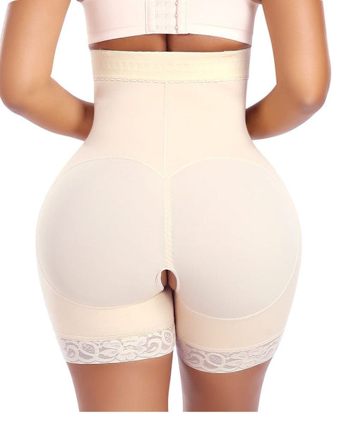 CurvyPower | UK shaper shorts Open Gusset Shapewear Shorts with Lace Stiches and Side Zipper Closure