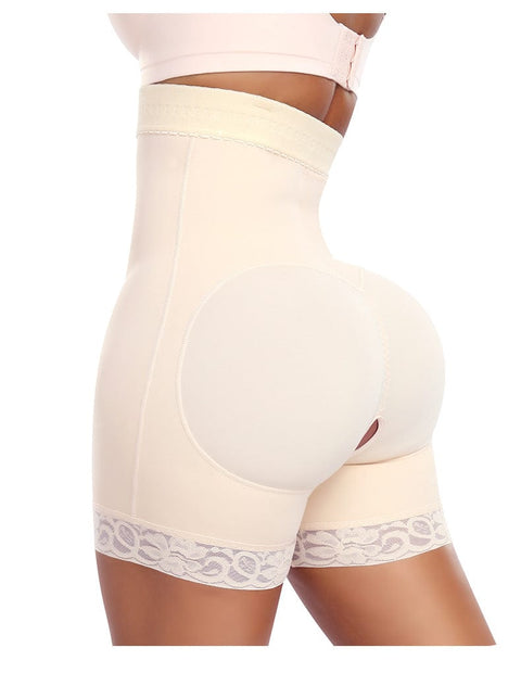 CurvyPower | UK shaper shorts Open Gusset Shapewear Shorts with Lace Stiches and Side Zipper Closure