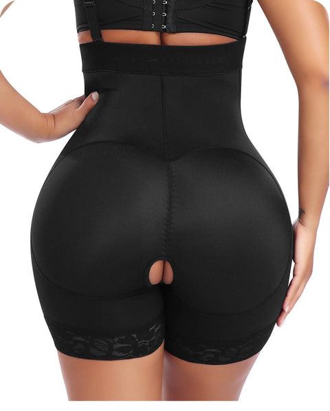 CurvyPower | UK shaper shorts Open Gusset Shapewear Shorts with Lace Stiches and Side Zipper Closure