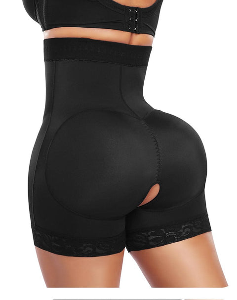 CurvyPower | UK shaper shorts Open Gusset Shapewear Shorts with Lace Stiches and Side Zipper Closure