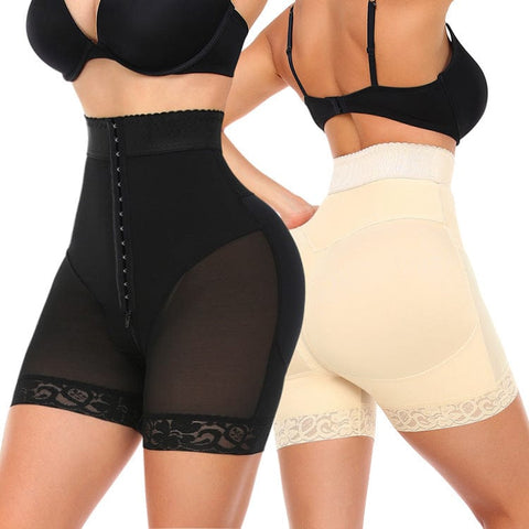 CurvyPower | UK shaper shorts Tummy Control Lace Open Gusset Shaping Shorts with Multi Row Hook and Eye Closure