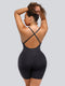 CurvyPower shapewear bodysuit Plunge Low-Back Mid-Thigh Shapewear Bodysuit With Built-in Removable Hip Pads