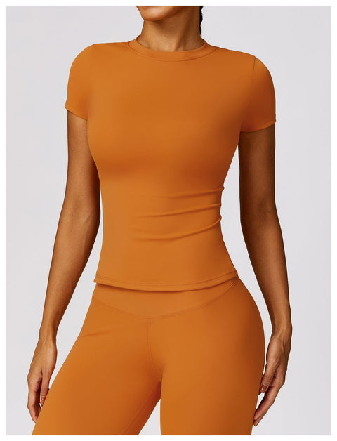 CurvyPower | UK Shirts & Tops Earl Grey Orange / S Quick Dry Gym Shaping Shirt Tops for Women