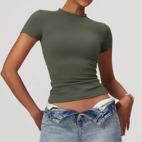CurvyPower | UK Shirts & Tops Forest Green / S Quick Dry Gym Shaping Shirt Tops for Women