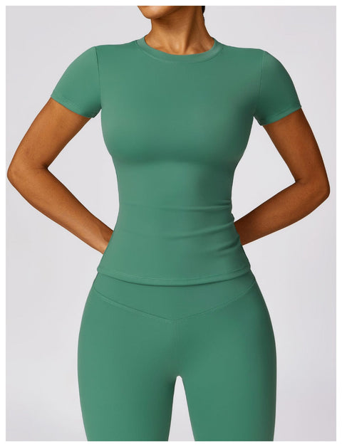 CurvyPower | UK Shirts & Tops Neptune Green / S Quick Dry Gym Shaping Shirt Tops for Women