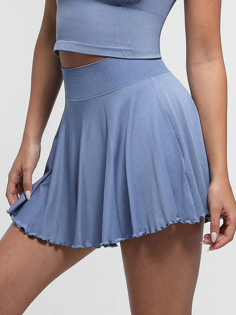 CurvyPower | UK Skirt Dark Blue / S Women's Sport Tennis Skirt with Built-In Shorts and Pockets
